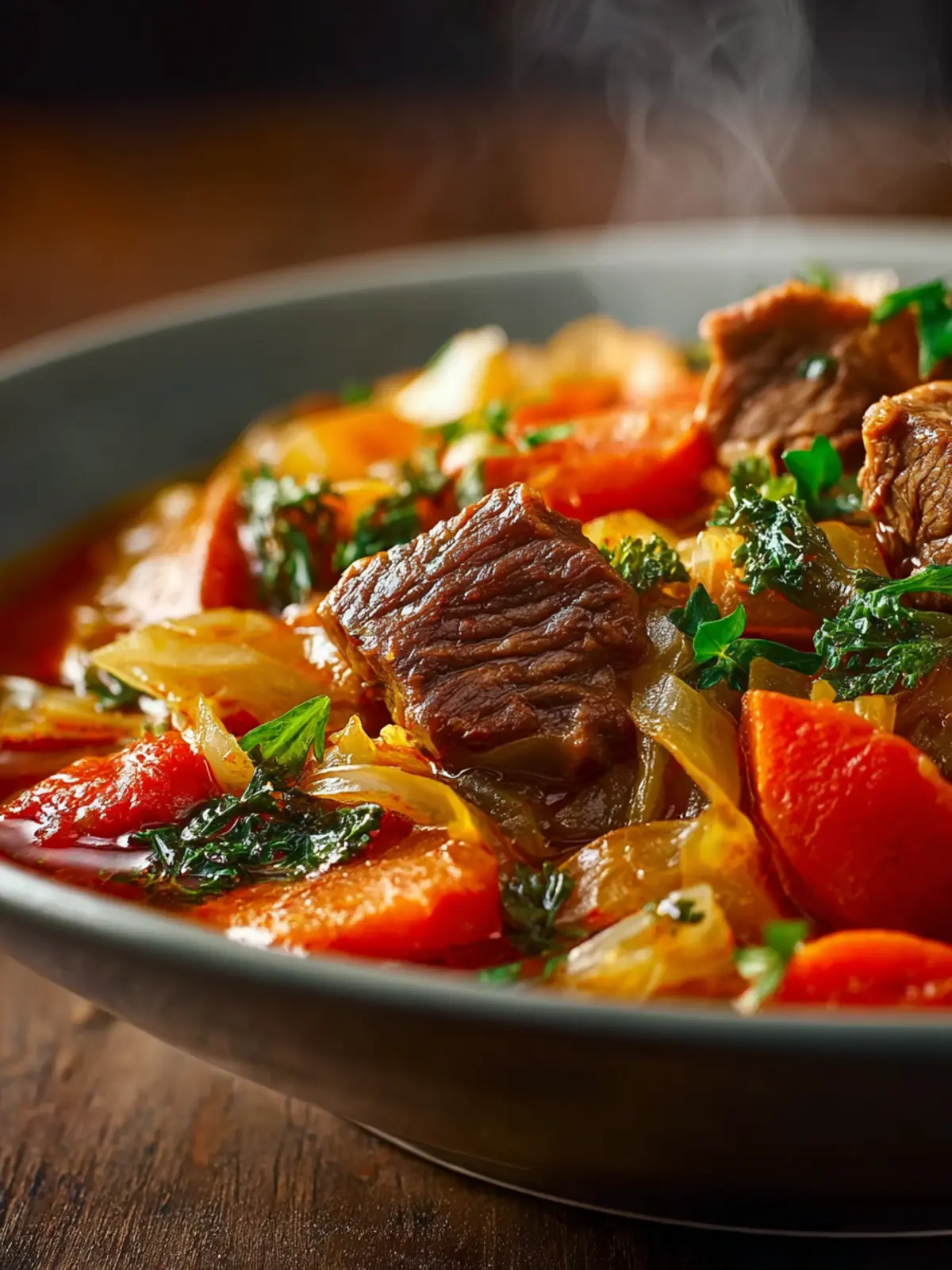 Slow Cooker Cabbage and Beef Stew First Image