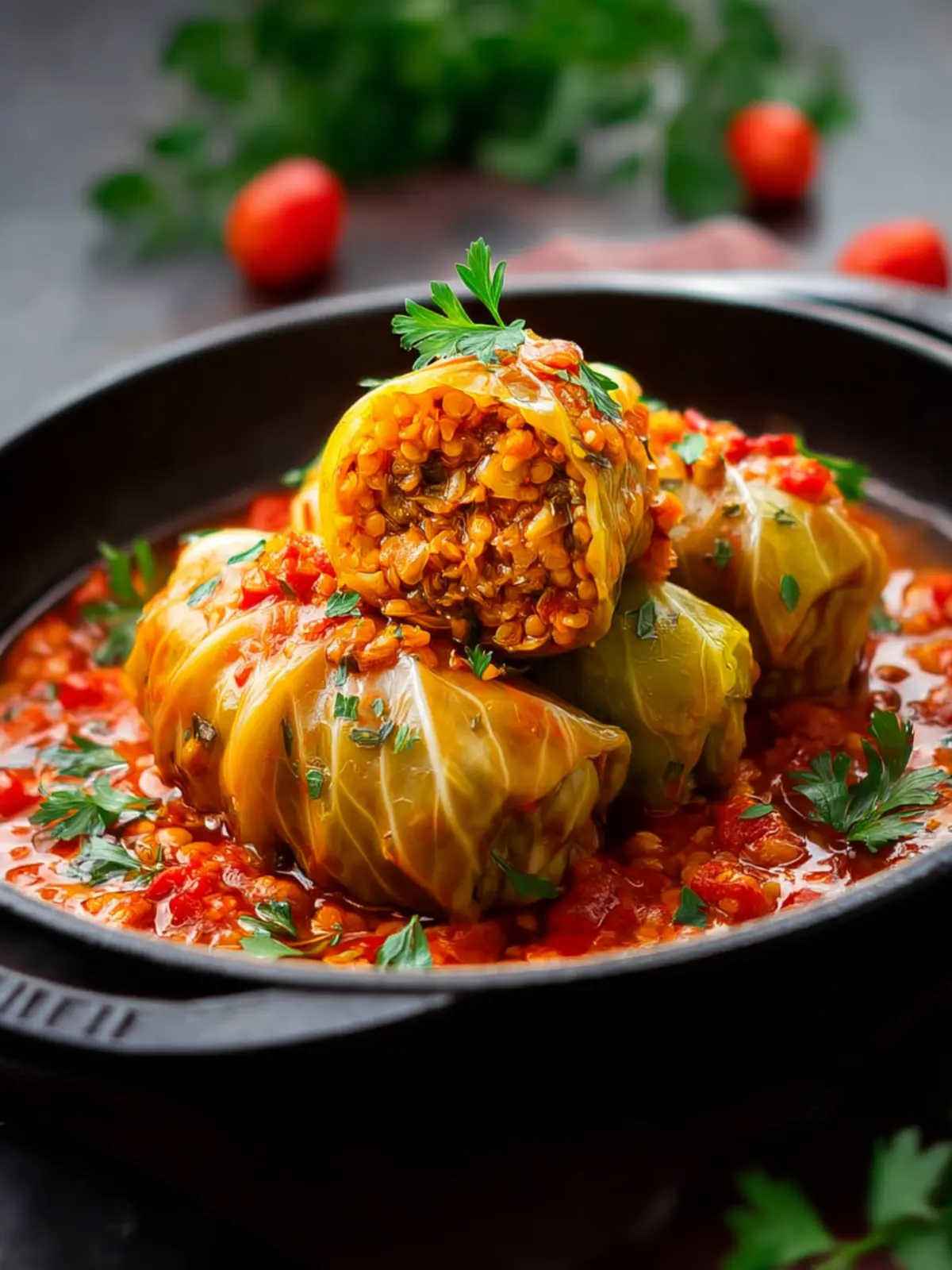 Lentil and Rice Stuffed Cabbage Rolls First Image