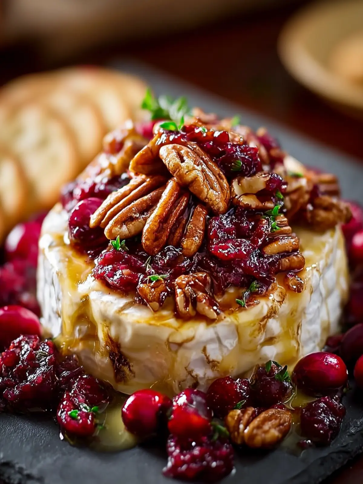 Easy Cranberry Pecan Baked Brie First Image