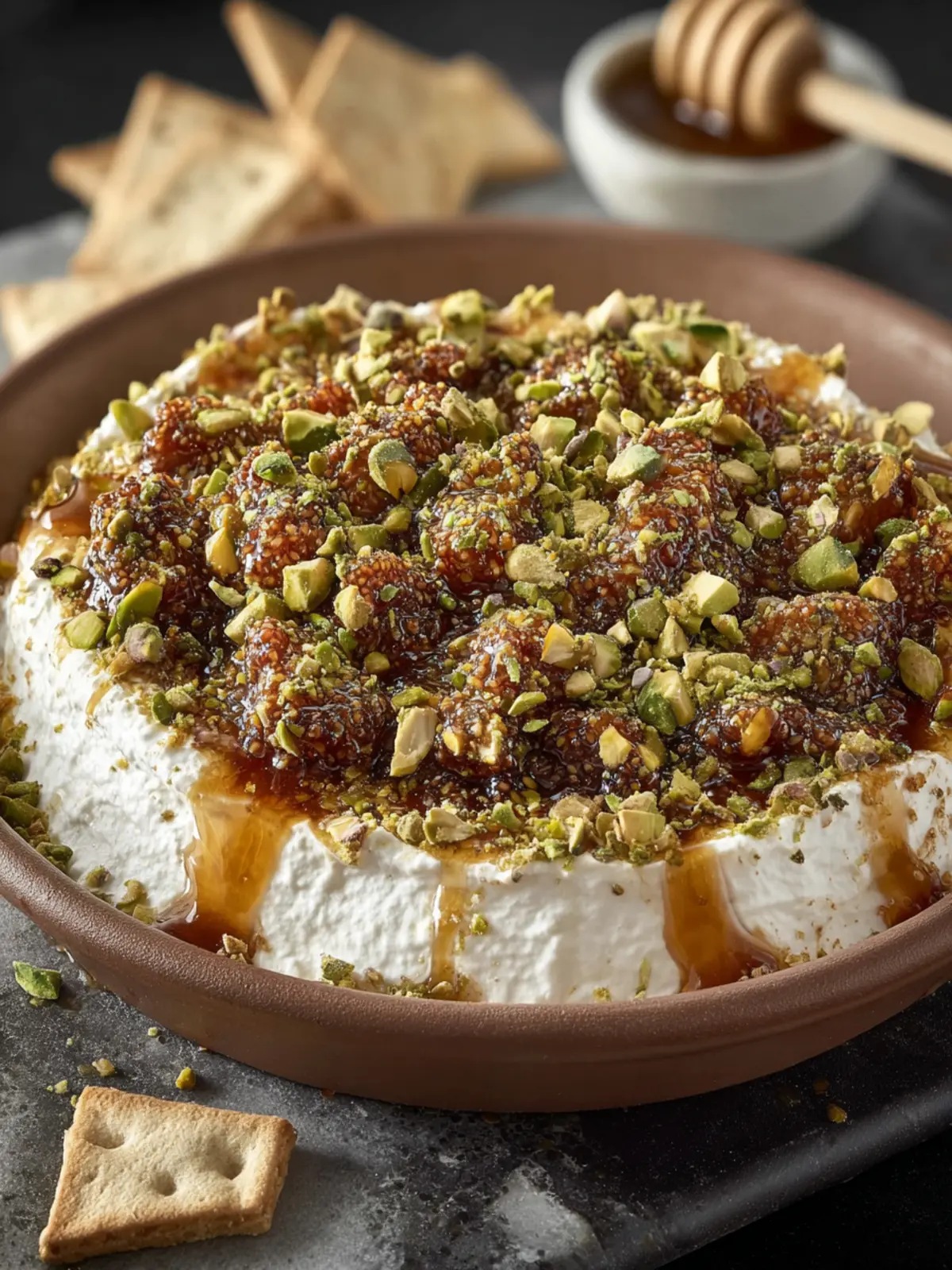 Goat Cheese Dip with Fig Jam & Pistachios First Image