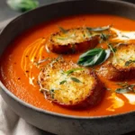 Roasted Tomato Soup with Crispy Gruyère Toasts First Image