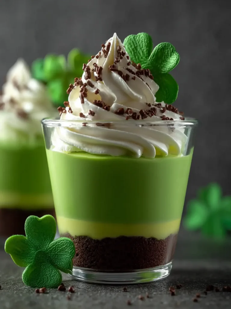 *St. Patrick's Day Pudding Cups First Image