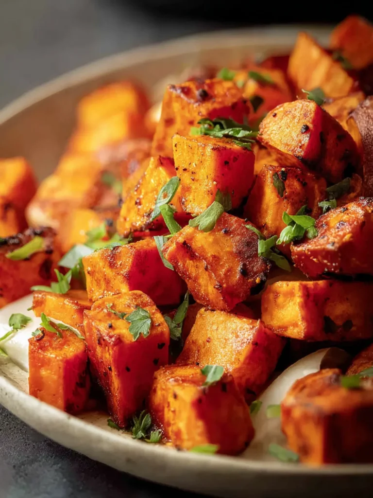 Sweet Potato Cubes, Easy and Quick Air Fryer Recipe First Image