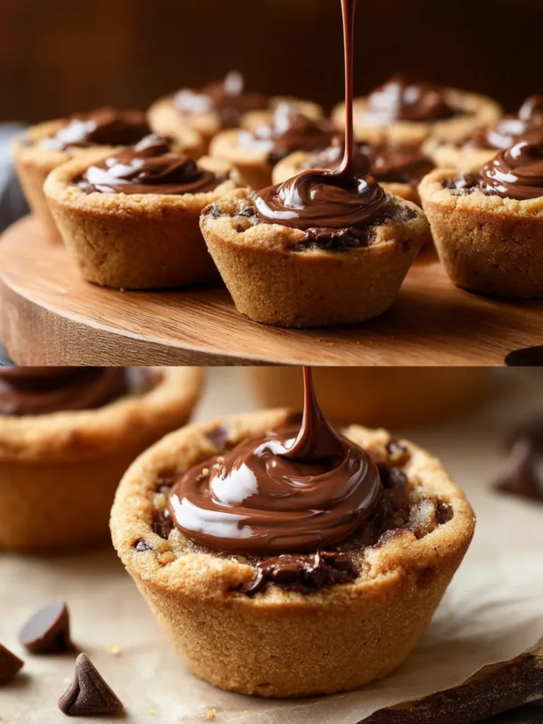 Chocolate Chip Cookie Cups with Nutella First Image