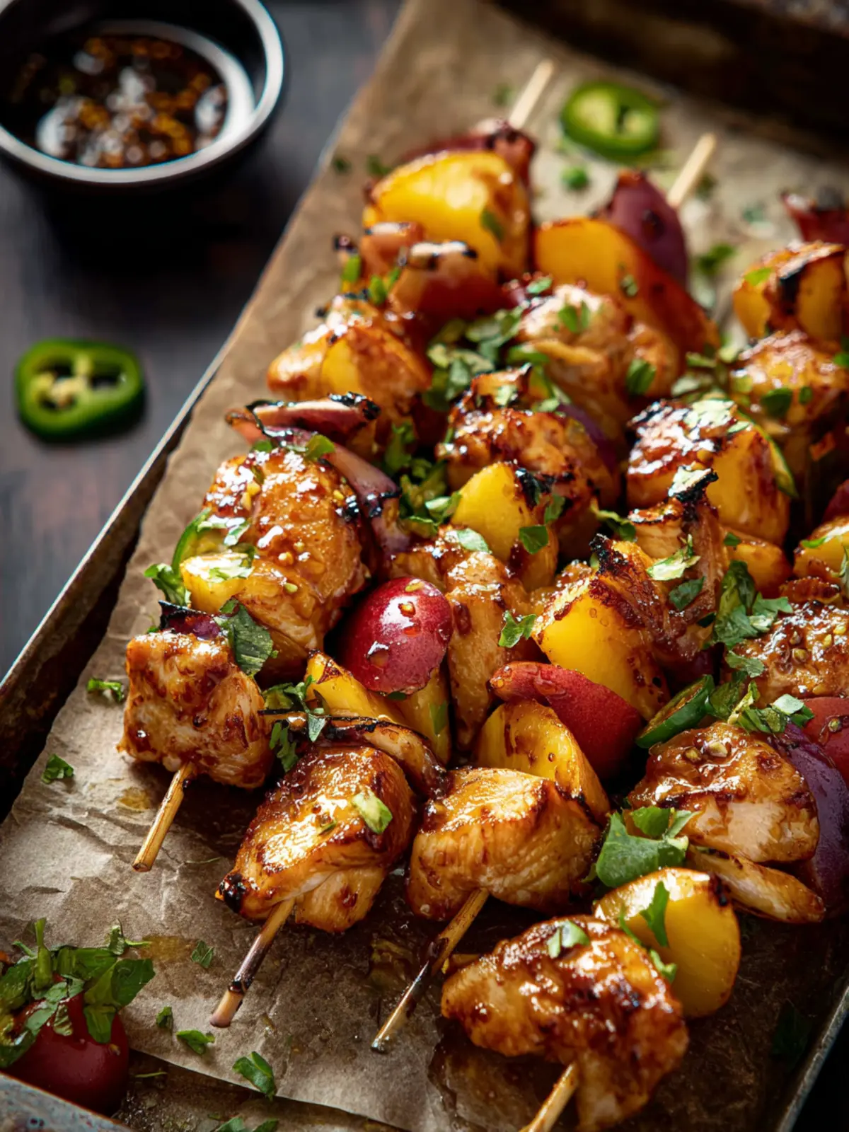 Jalapeno Peach Chicken Skewers First Image