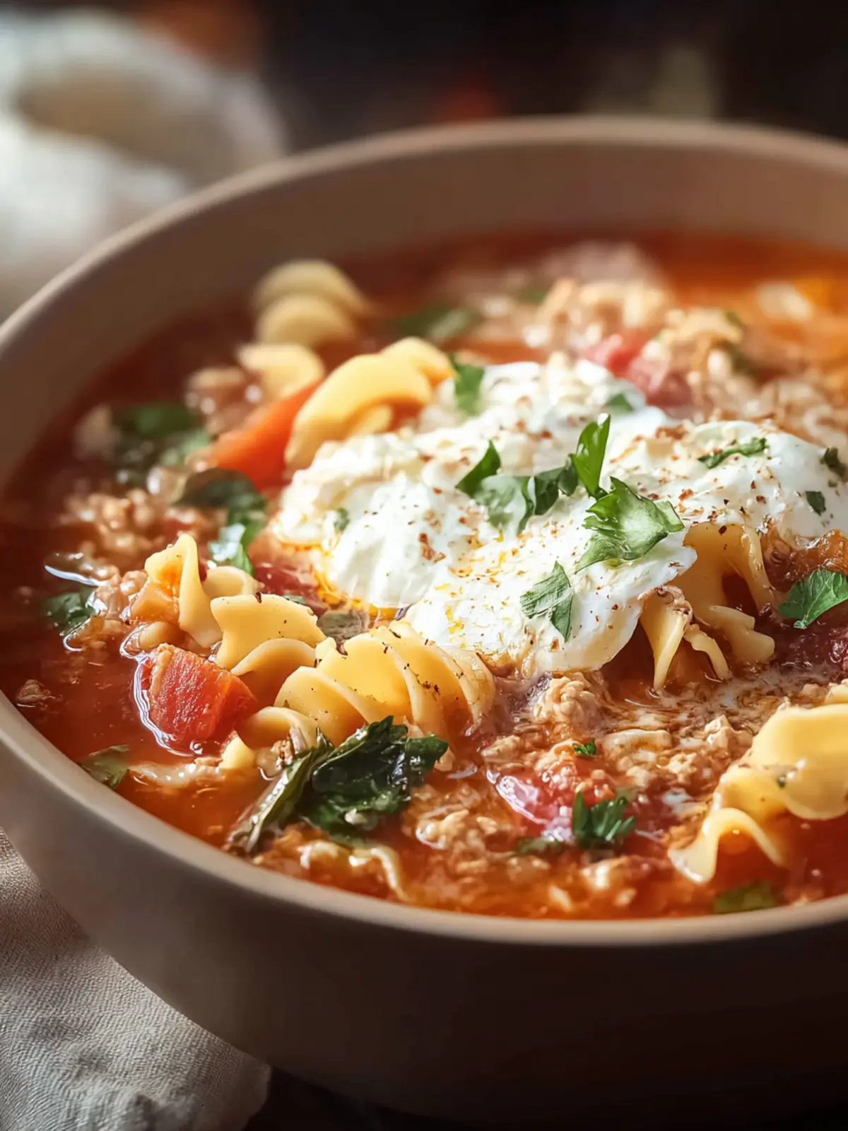 Healthy Lasagna Soup with Turkey First Image