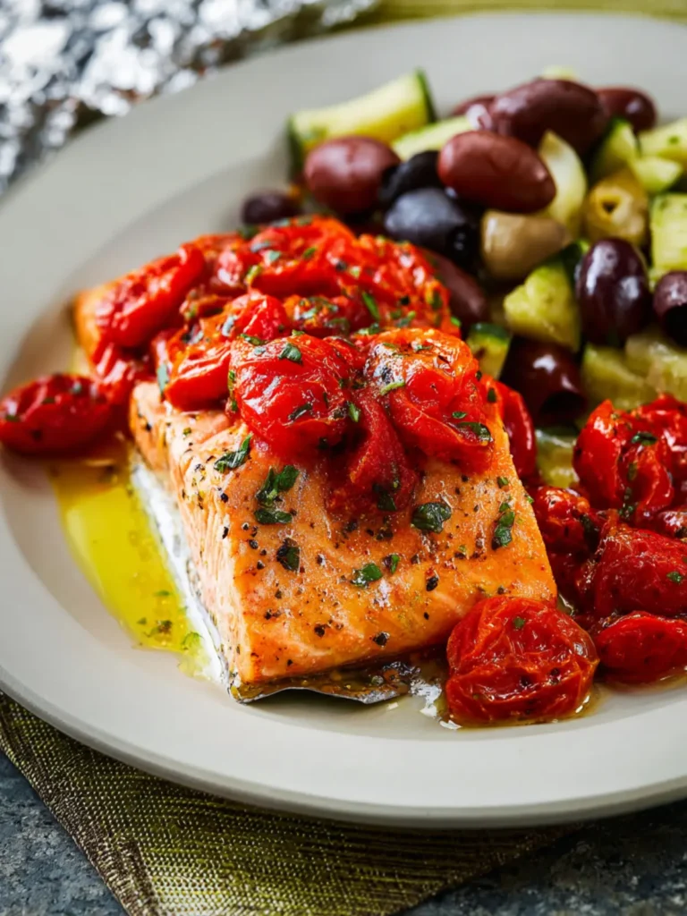 Salmon Packets with Tomatoes and Olives First Image