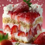 Strawberries and Cream Dream Layer Cheesecake Cake First Image