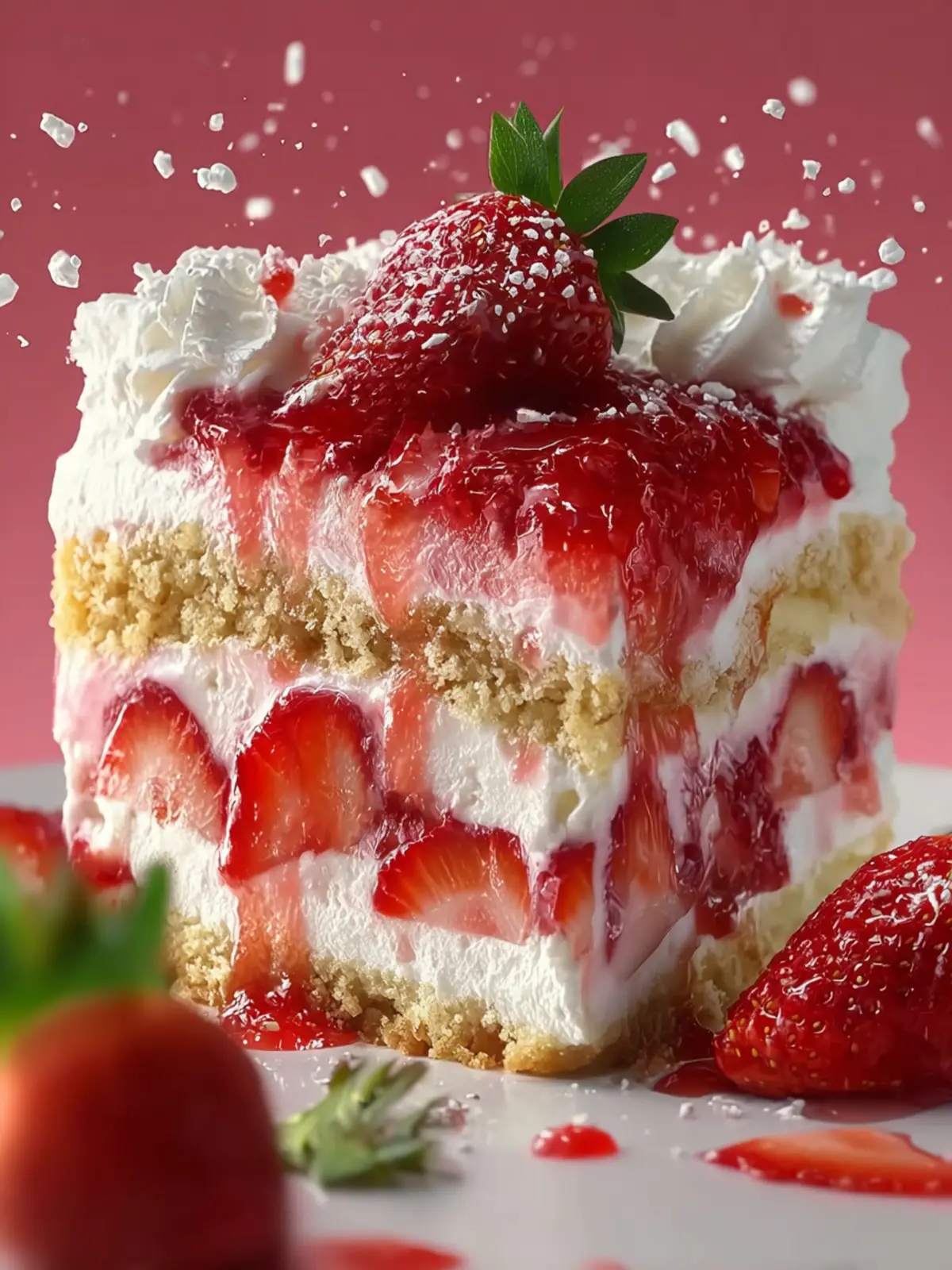 Strawberries and Cream Dream Layer Cheesecake Cake First Image